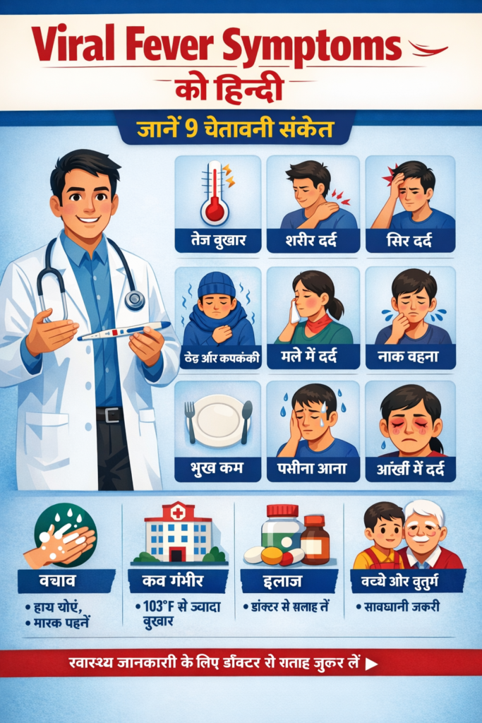 Viral Fever Symptoms in Hindi